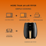 alltec Air Fryer with LCD Touch Screen, 6L Capacity, 2400W – Glass Window, Oil-Free Healthy Cooking – Black - Image 4